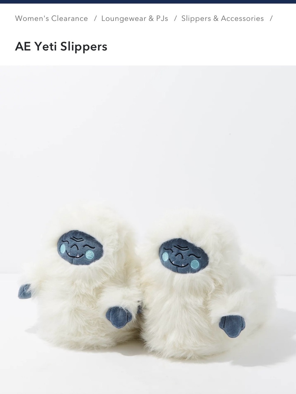 American Eagle Yeti Slippers Womens Small/medium NWT